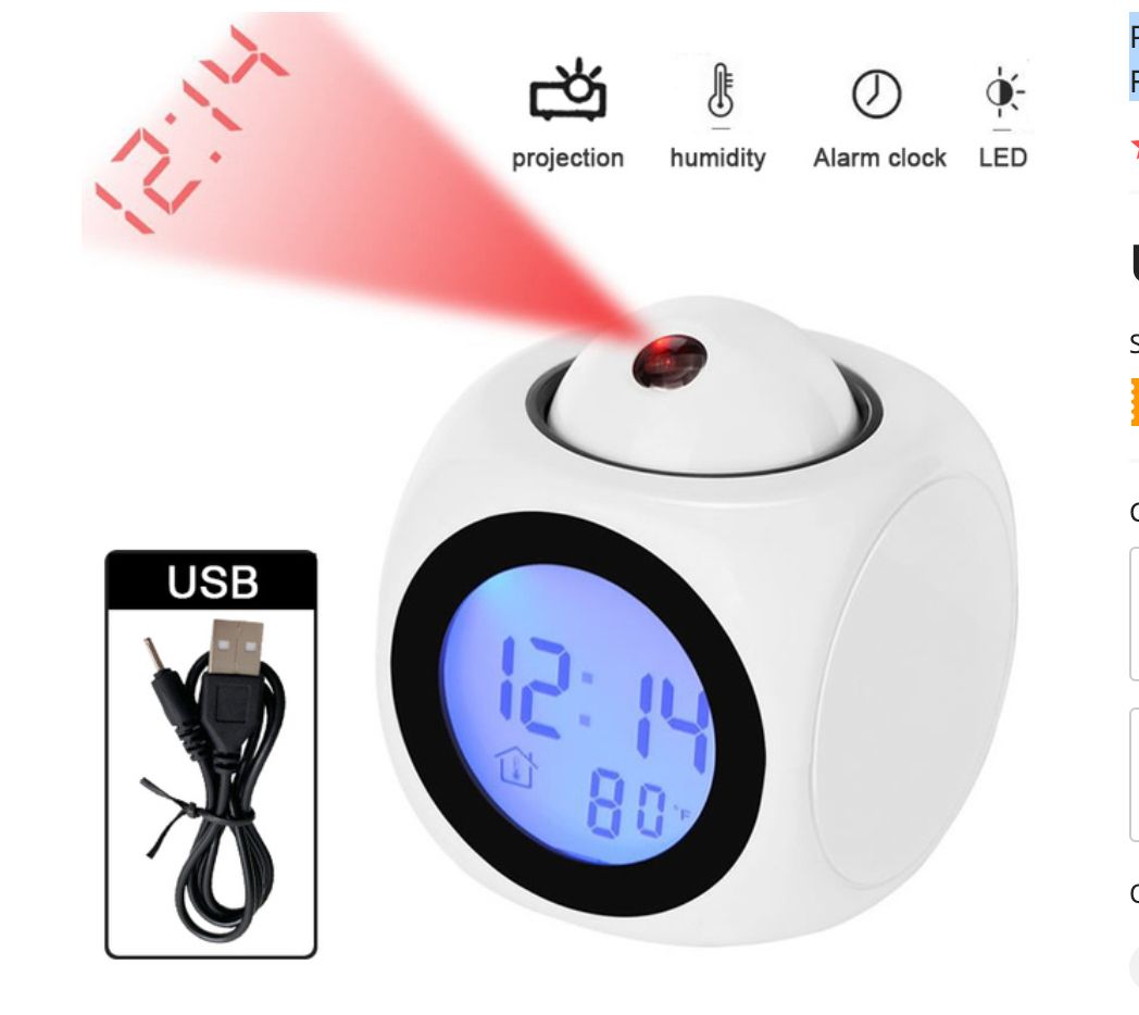 LED Digital Alarm Clock Watch Table Electronic Desktop Clock