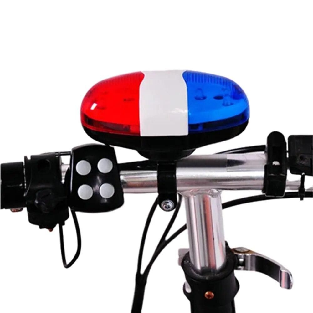 Bicycle 6 Flashing LED 4 Sound Police Siren Trumpet Horn Bell Bike Rear Light for Taillight Waterproof MTB Road Bike Accessories