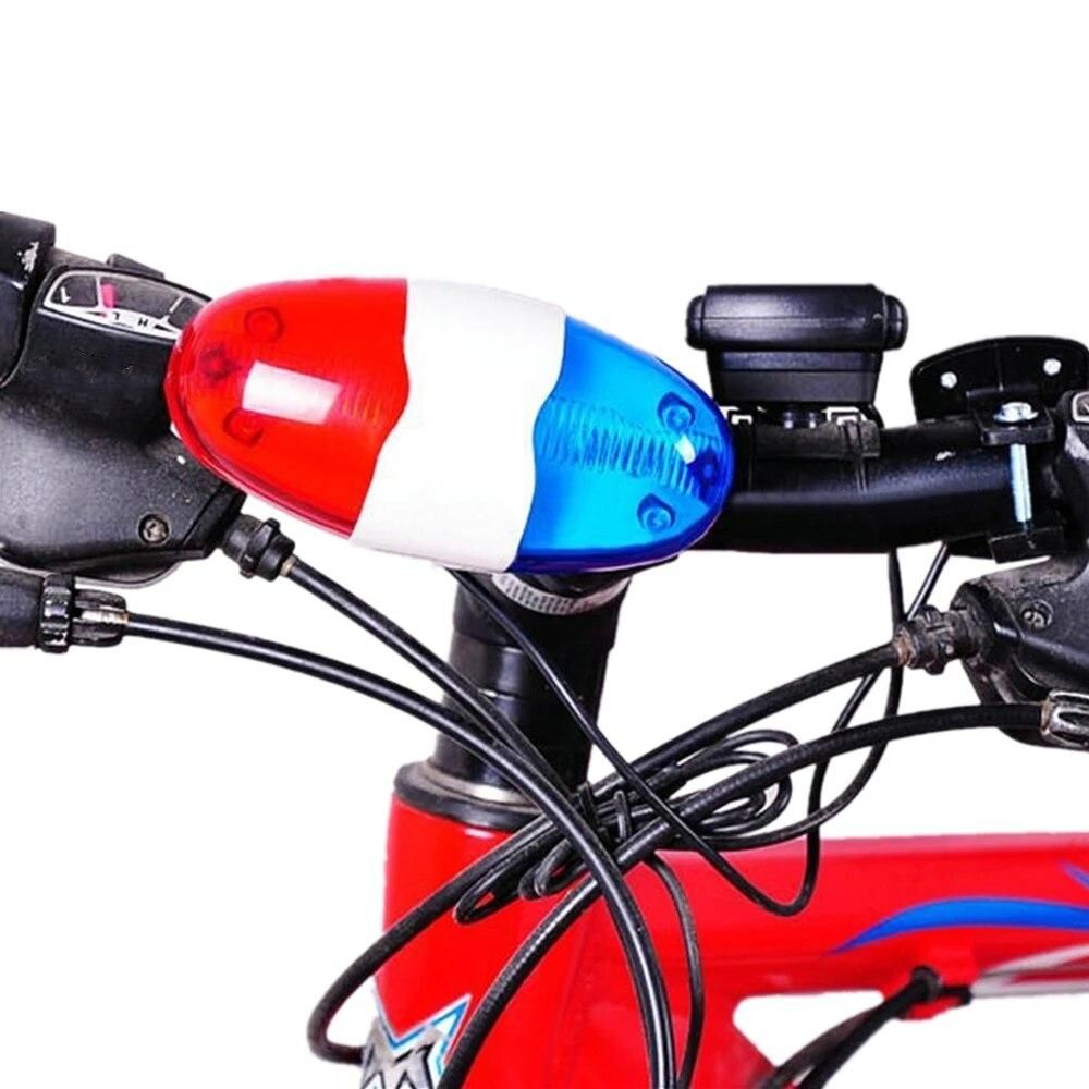 Bicycle 6 Flashing LED 4 Sound Police Siren Trumpet Horn Bell Bike Rear Light for Taillight Waterproof MTB Road Bike Accessories