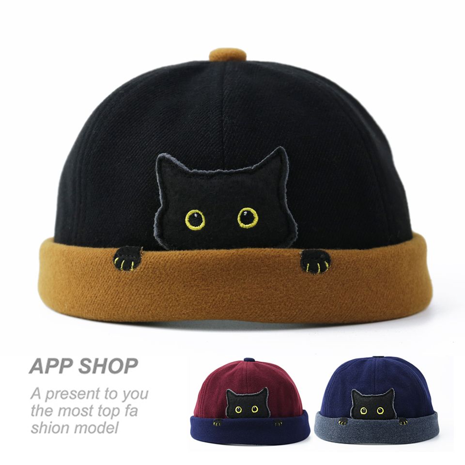 Women & Men Landlord Hat Street Cat Melon Cap Standard Caps