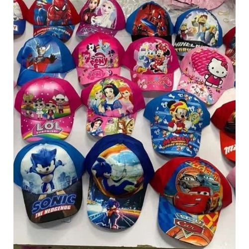 CHARACTER FACE CAP FOR KIDS (12 PIECES)