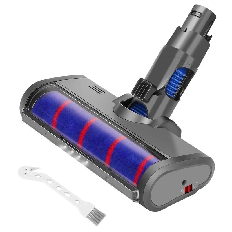 Fluffy Floor Head Soft Roller Brush For Dyson V6 A/ype Cordless Stick Vacuum With LED Headlight Flexible Rotation-