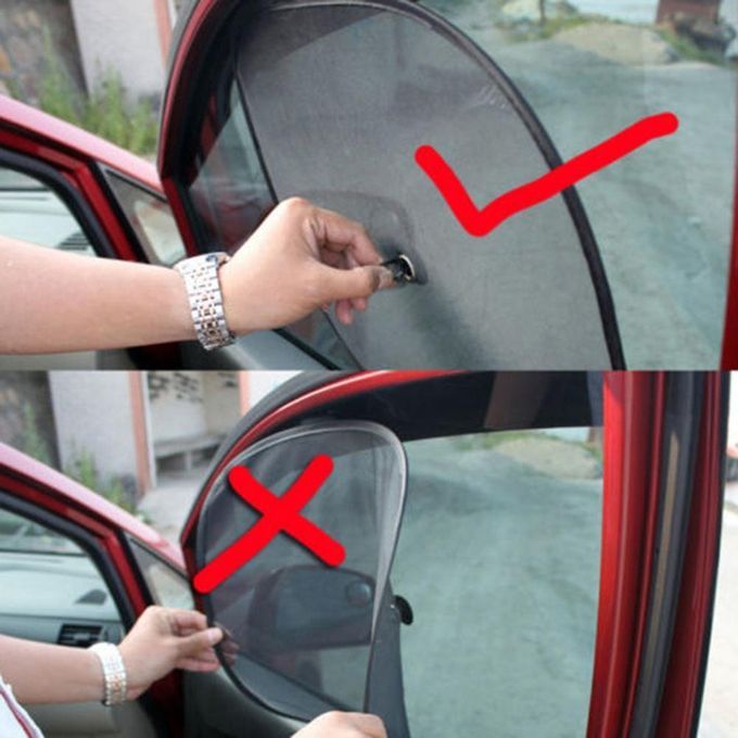 2Pcs Car Side Window Sun Shade Visor Anti-UV Cover-Black