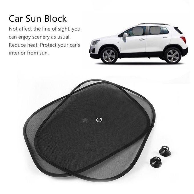 2Pcs Car Side Window Sun Shade Visor Anti-UV Cover-Black