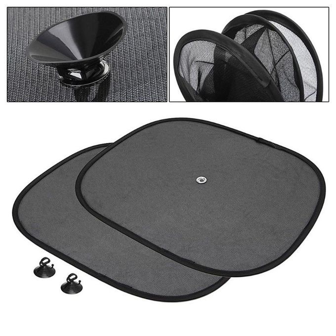 2Pcs Car Side Window Sun Shade Visor Anti-UV Cover-Black