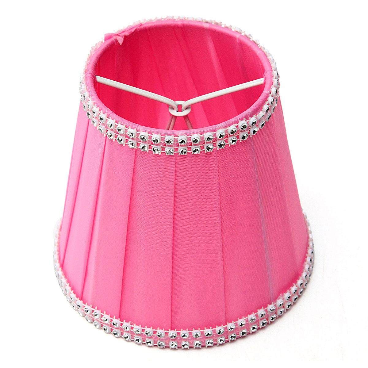 Fabric Chandelier Lampshade Holder Clip On Sconce Beside Bed Lamp Hanging Light Pink