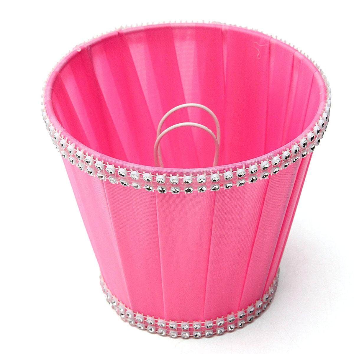 Fabric Chandelier Lampshade Holder Clip On Sconce Beside Bed Lamp Hanging Light Pink