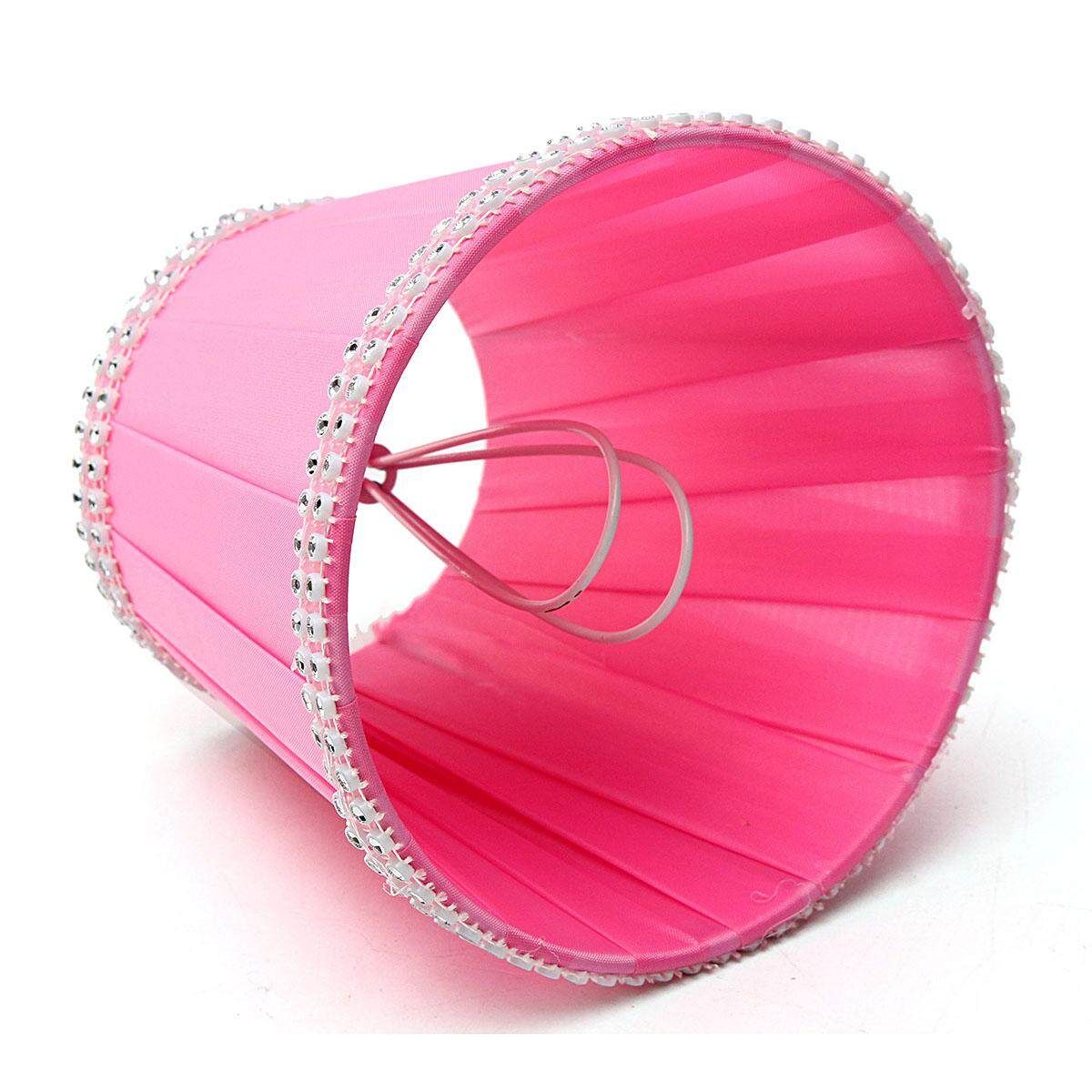 Fabric Chandelier Lampshade Holder Clip On Sconce Beside Bed Lamp Hanging Light Pink