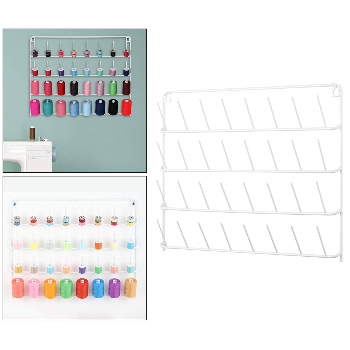 Wall Mount Hanging Thread Holder 32 Spools Sewing Thread Organizer