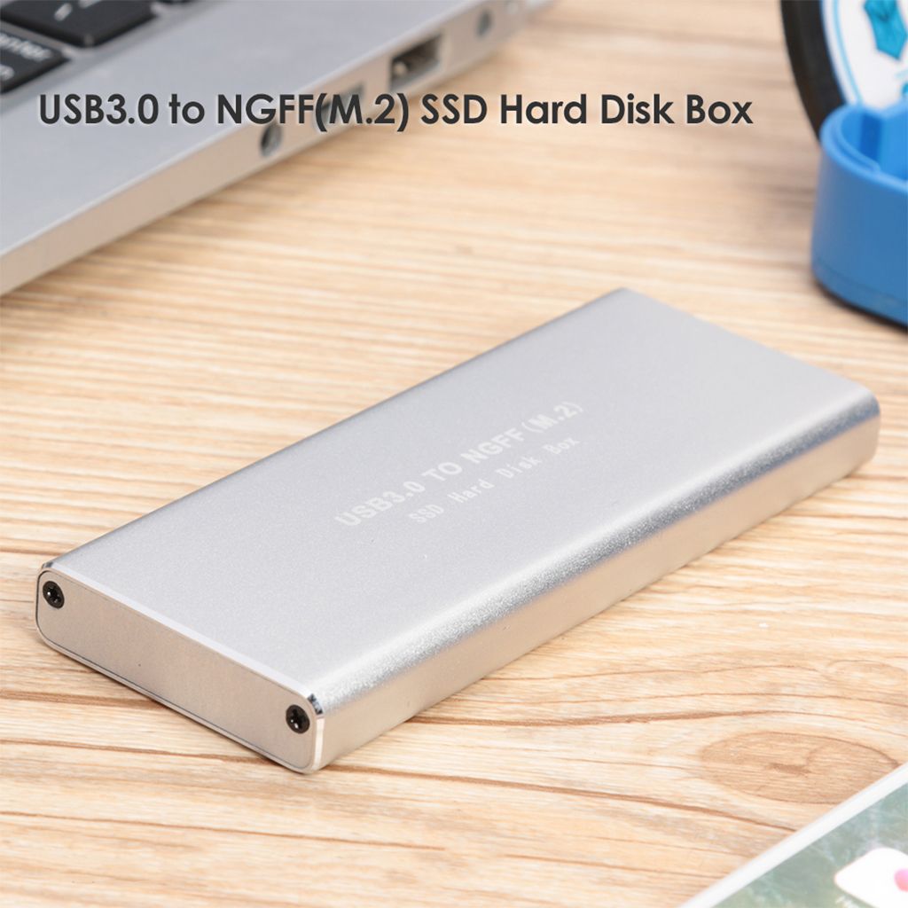 USB 30 To  M2 SSD Adapter Card External Case Enclosure Silver
