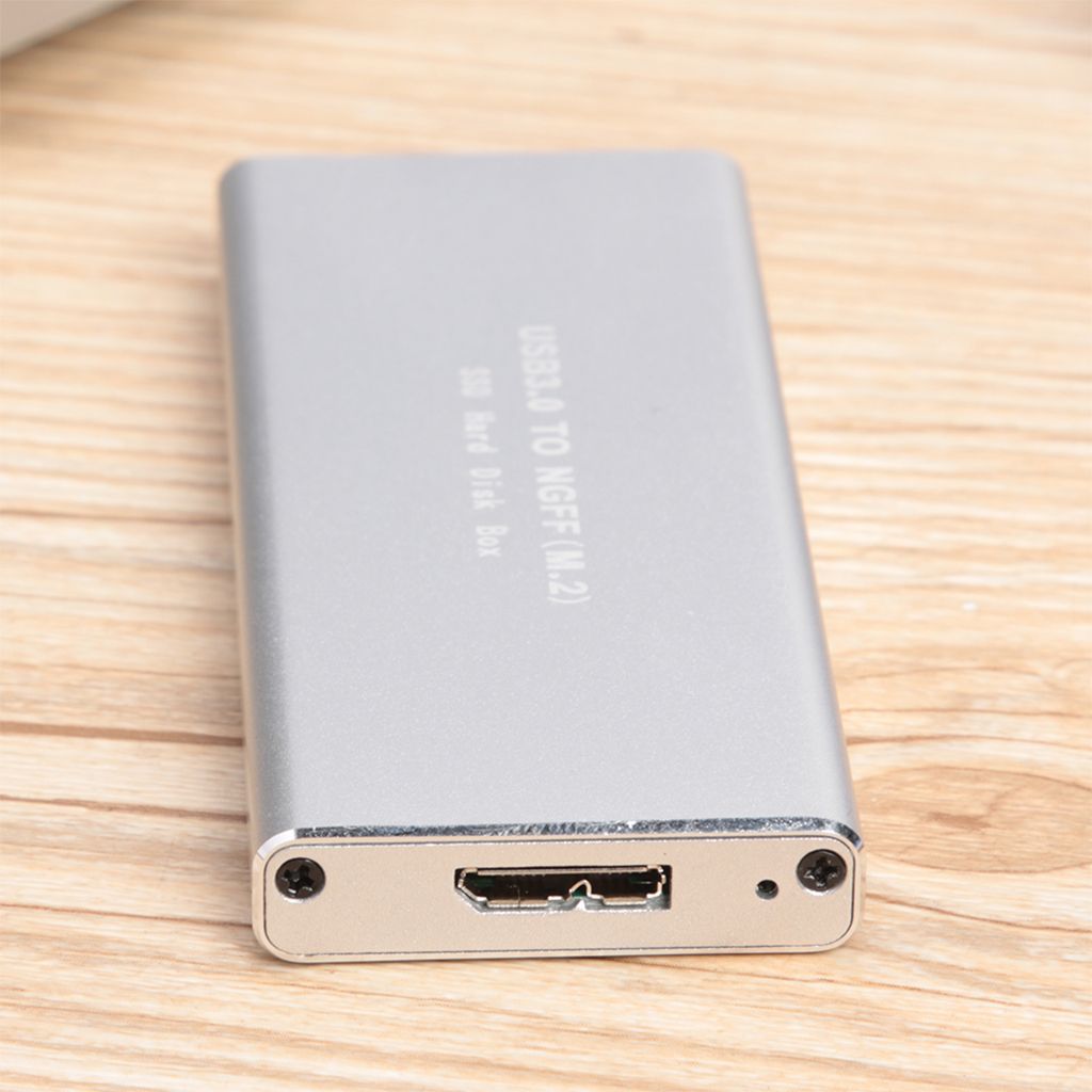USB 30 To  M2 SSD Adapter Card External Case Enclosure Silver