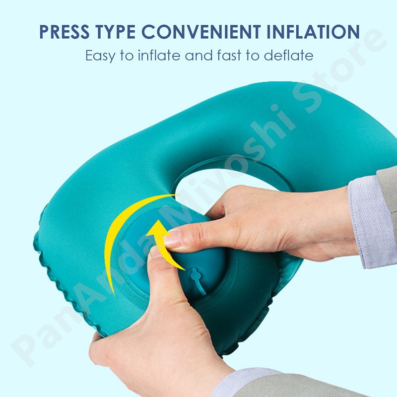 Air Inflatable Pillow U Shape Compress Ring Neck Cushion