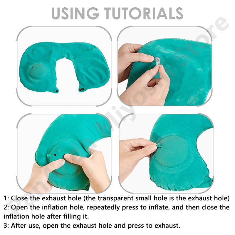 Air Inflatable Pillow U Shape Compress Ring Neck Cushion