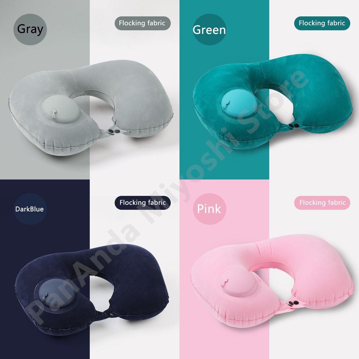 Air Inflatable Pillow U Shape Compress Ring Neck Cushion