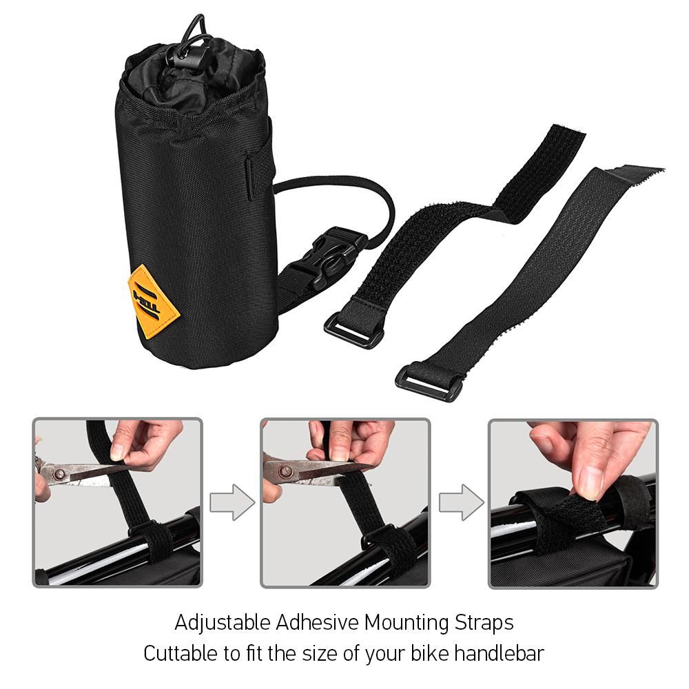 Water-resistant Bicycle Handlebar Water Bottle Holder Bag Storage Pouch for Cycling Camping Hiking Backpacking