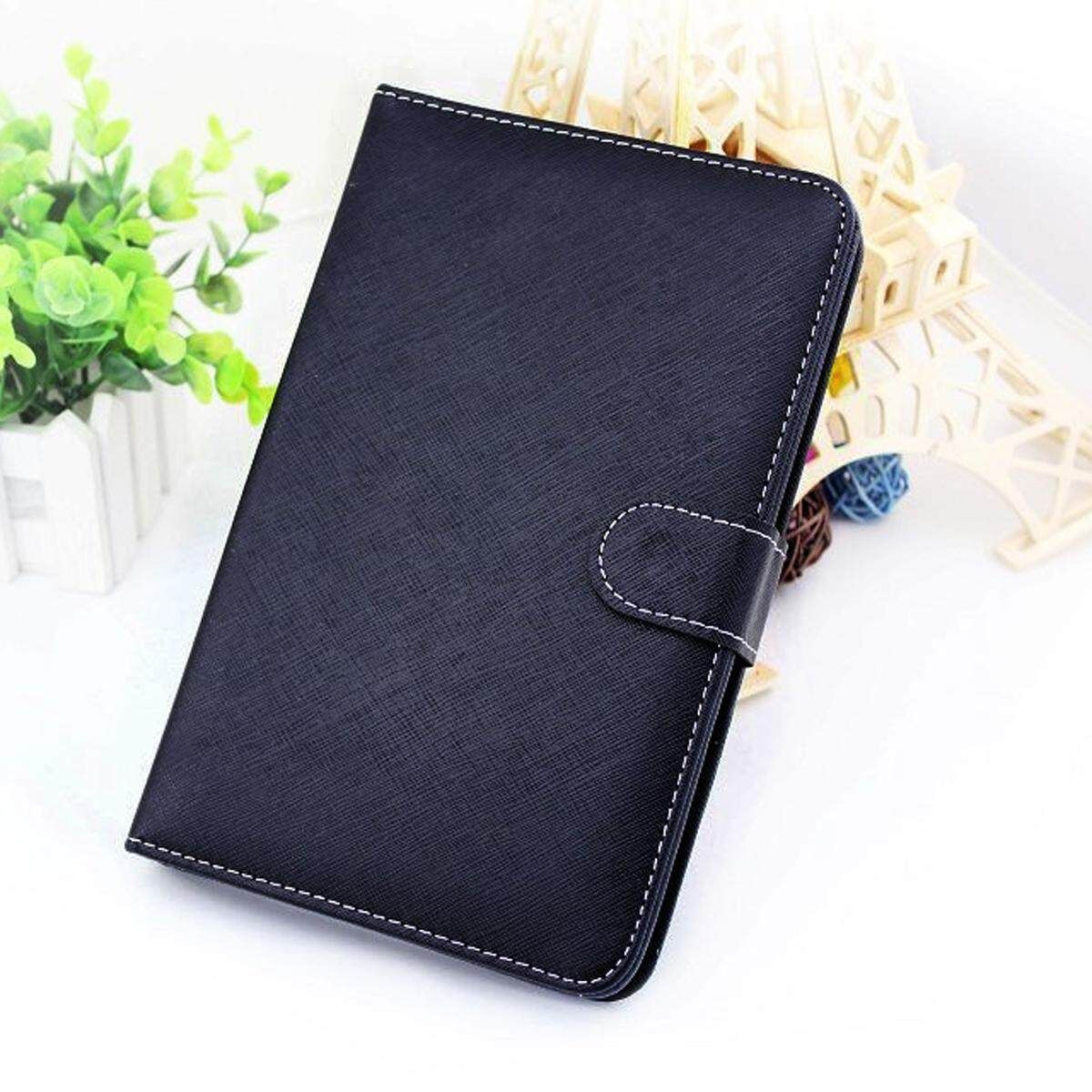 USB Keyboard Leather Tablet Cover Protective Case Holder For 10" Tablet Black