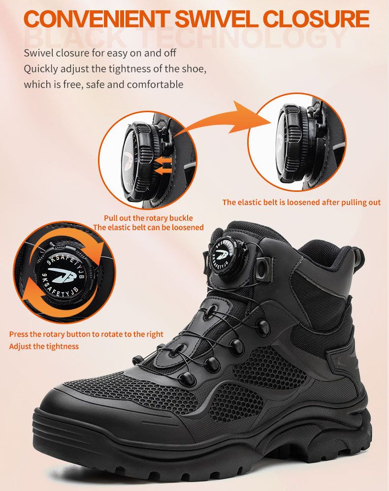 Safety Shoes Steel Toe Work Boots Fabric High-Top