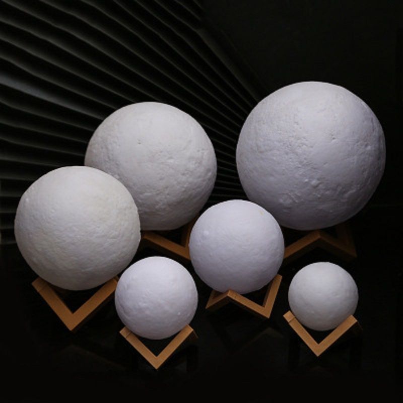 Rechargeable Moon Lamp Night Switch Warm Color Button 3D