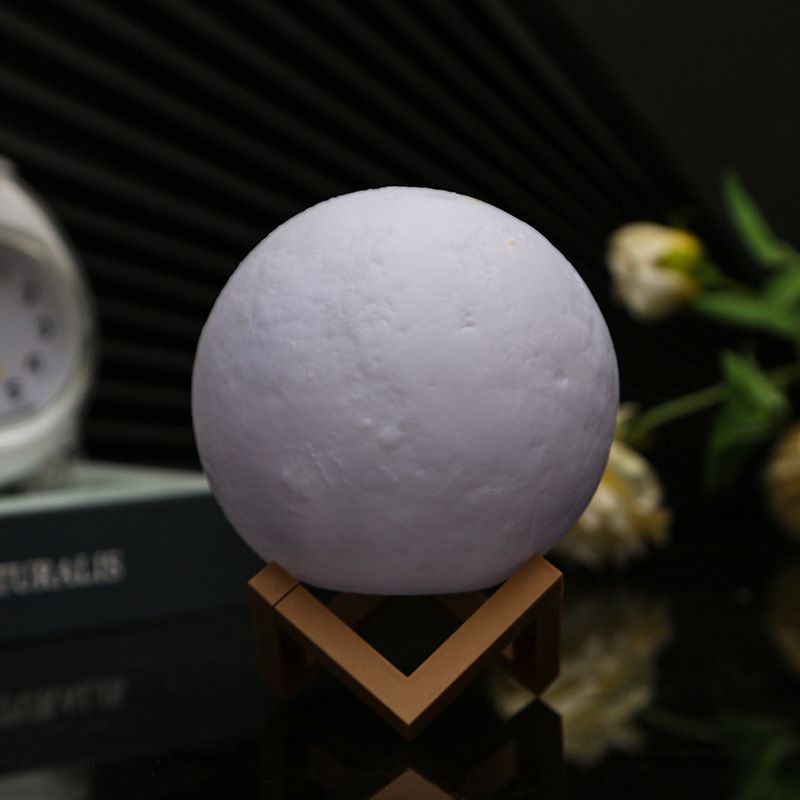 Rechargeable Moon Lamp Night Switch Warm Color Button 3D
