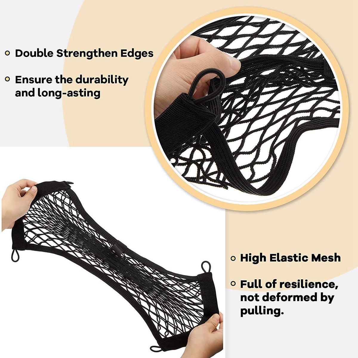 2Pcs 45X25CM Car Trunk Net Pocket Car Cargo Storage