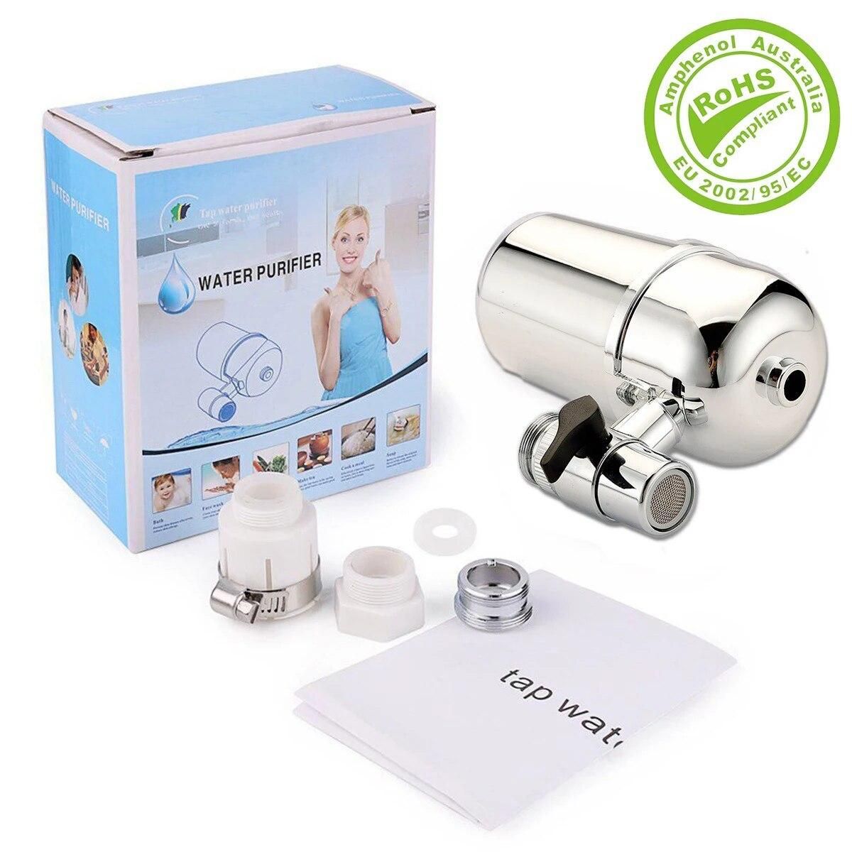 Faucet Water Filter Stainless Steel Purifier Faucet Ceramic Percolator Home Kitchen Water Filter Contaminants For Home