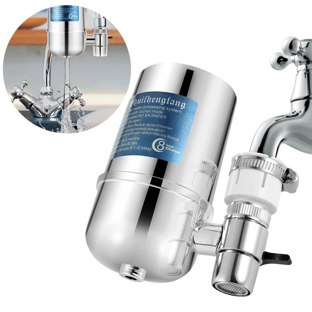 Faucet Water Filter Stainless Steel Purifier Faucet Ceramic Percolator Home Kitchen Water Filter Contaminants For Home