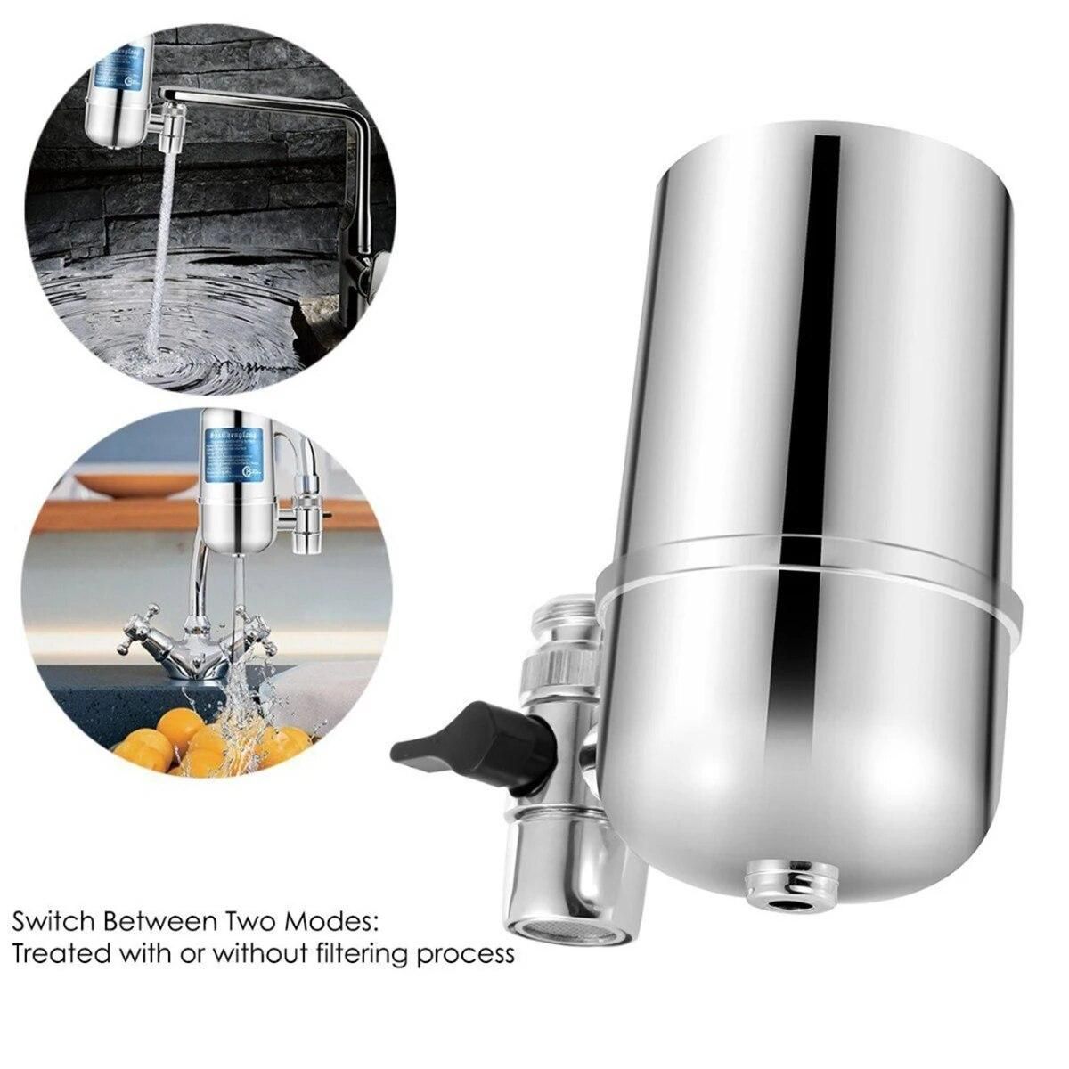 Faucet Water Filter Stainless Steel Purifier Faucet Ceramic Percolator Home Kitchen Water Filter Contaminants For Home