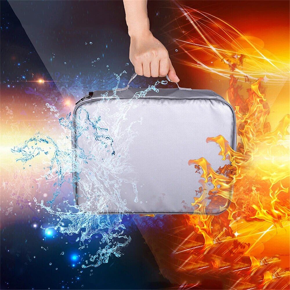 Fireproof Bags Waterproof Cash Safe Coin Organizer Bag Set Doent Storage For Valuables-Currency Keys Card Passport Home Safe