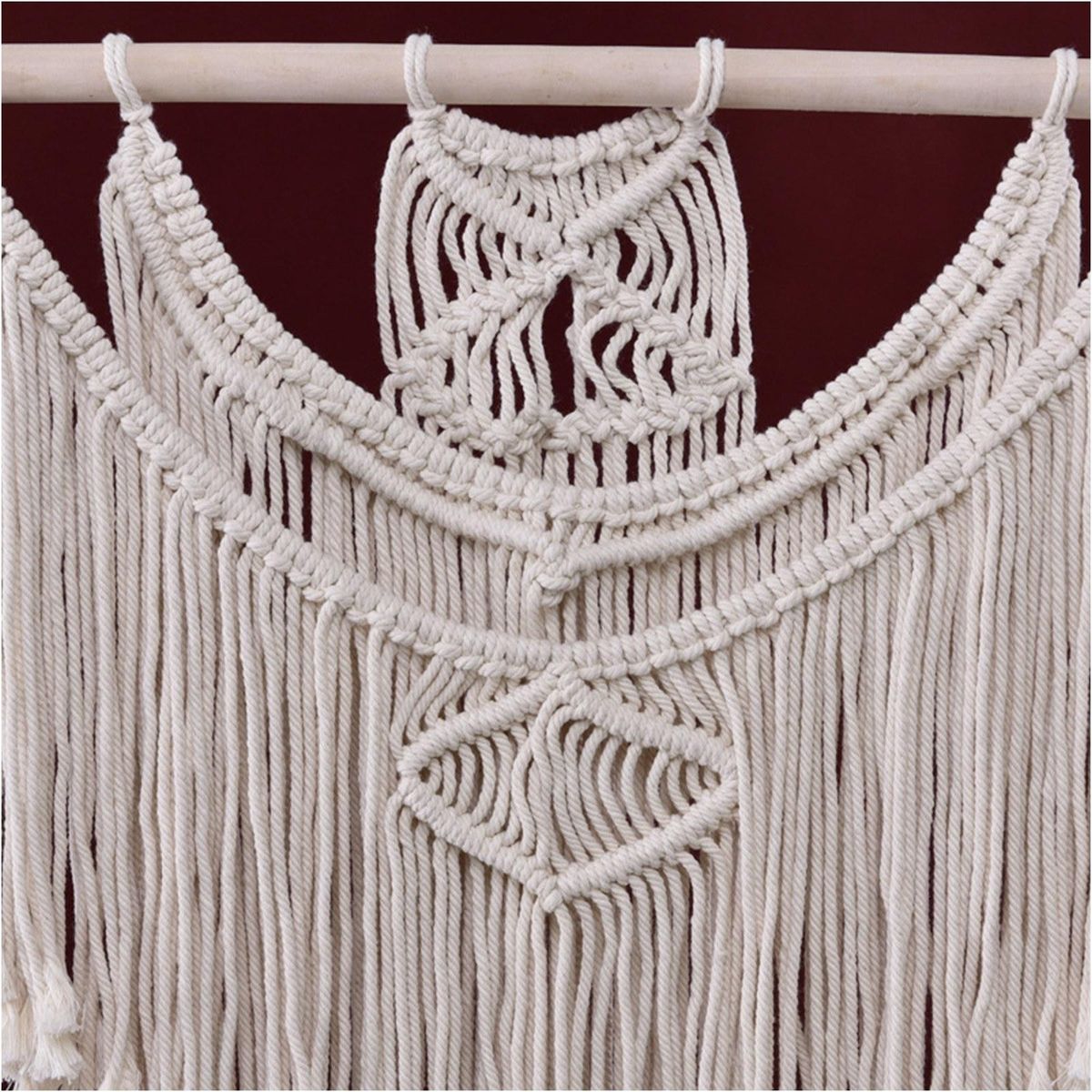 Macrame Woven Tapestry Wall Hanging Boho Tapestry Home Geometric Art Apartment Dorm Room Bedroom Living Room Gallery Decoration