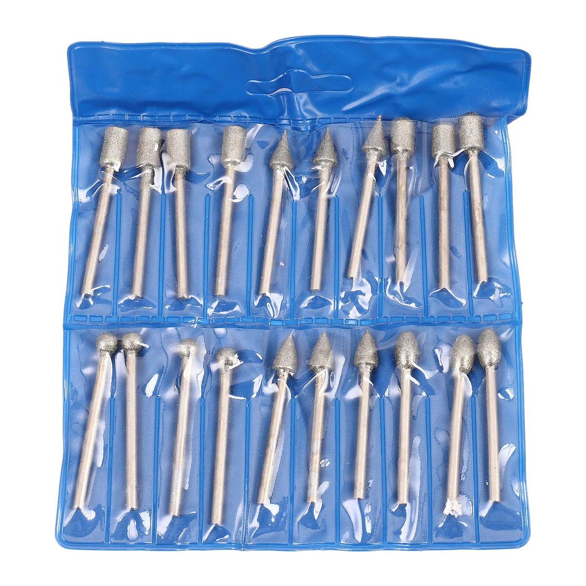 20Pcs 3mm Shank Diamond Grinding Burr Bits Sets Kits