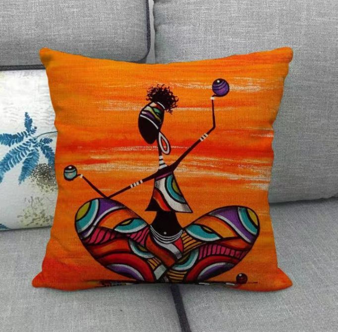4 Pieces African Family Throw Pillows