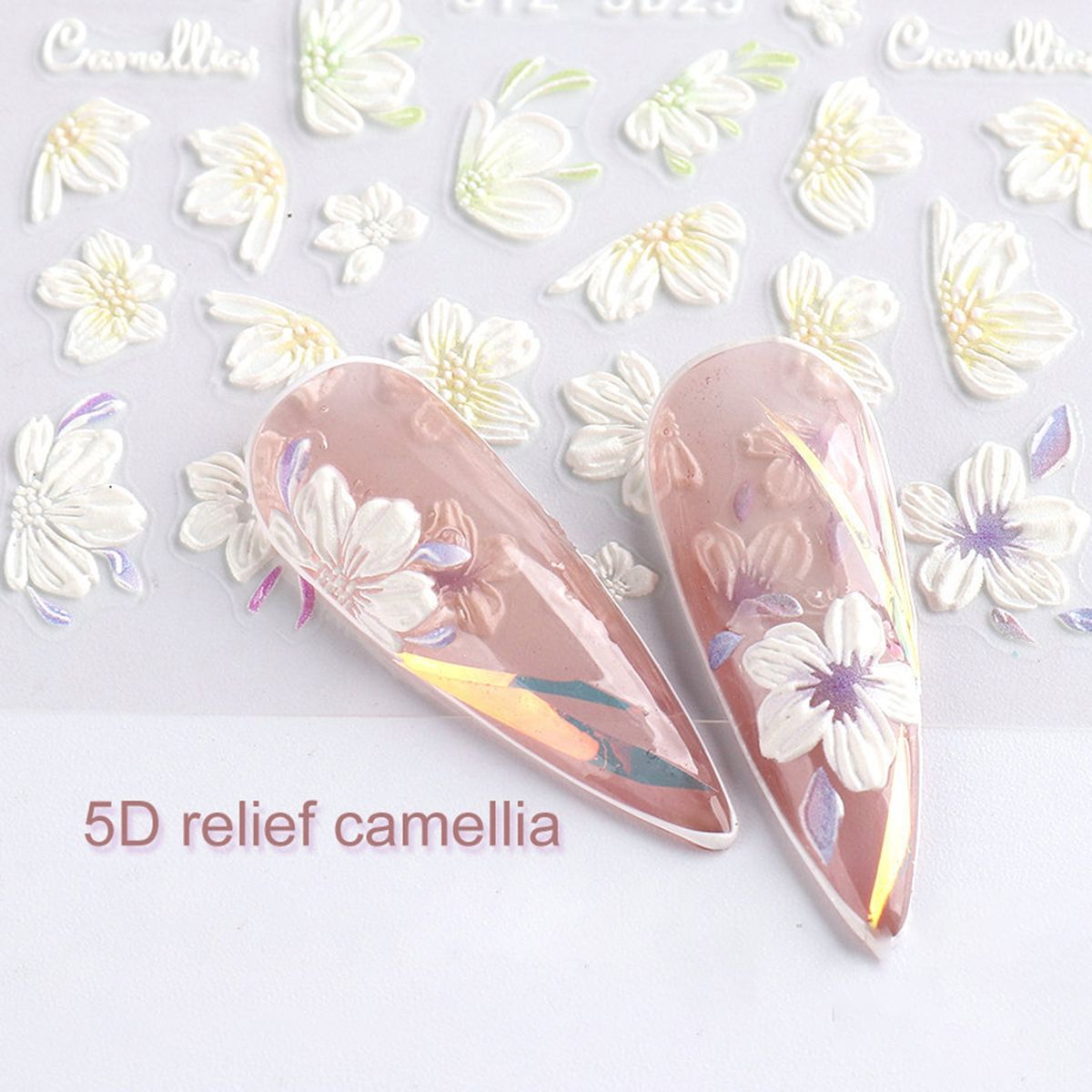 1 Set 3D Sticker 3D Simple Flower Nail Embossed Sticker G