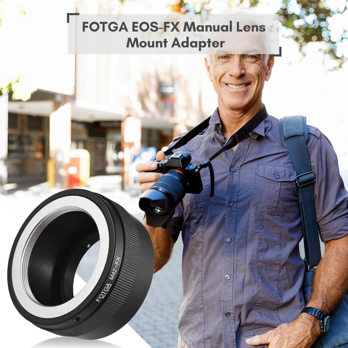 FOTGA Manual Lens Mount Adapter Ring Aluminum Alloy for Pentax M42 Mount Lens to Fuji X-A5/X-A7/X-A10/X-Pro1/X-Pro2/X-Pro3/X-E1/X-E2/X-E3/X-M1/X-T1/X-T2/X-T3/X-T4/X-T10/X-T20/X-T30/X-T30II/X-T100/X-H1 X-Mount Mirrorless Camer