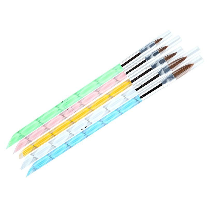 5 PCS Acrylic Nail Brush Pen Spiral Glitter Handle Nail