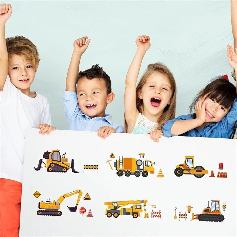 2023  Kids DIY Construction Vehicle Puzzle Sticker Make Your Own Truck Stickers Assemble Jigsaw Party Favors For Boys Girls