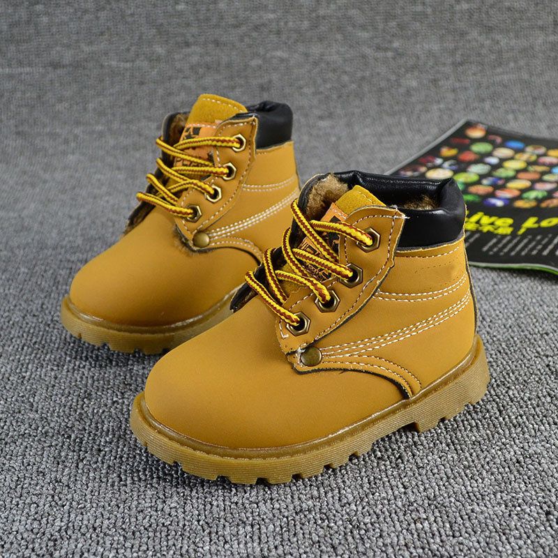Winter Autumn Baby Child Kids Boys Girls Style Martin Boot Lace Boots Shoes - Intl Yellow 25