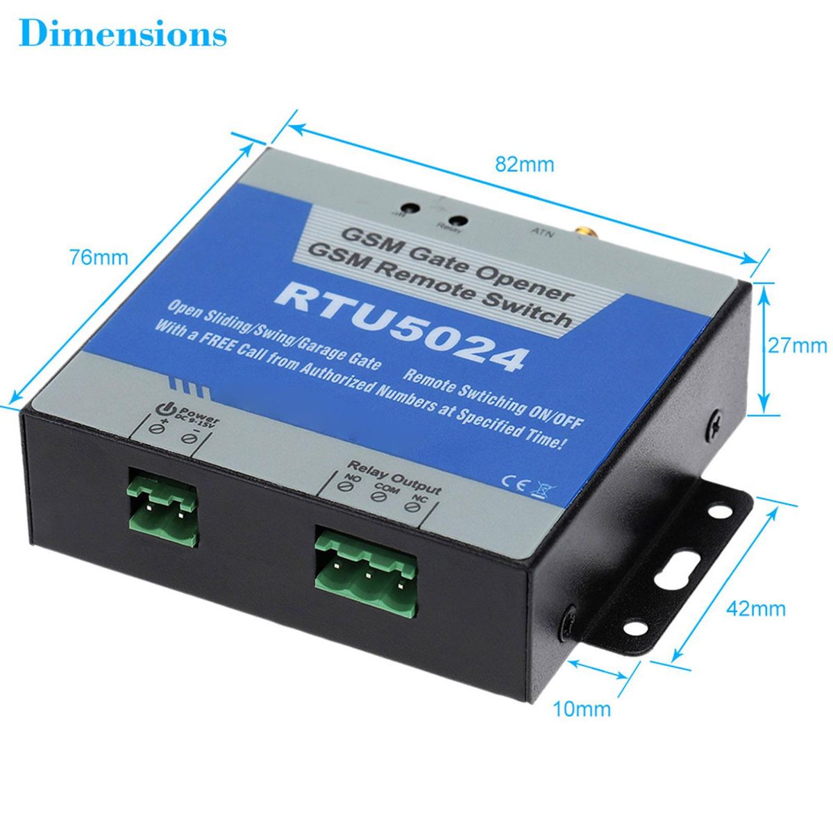 GSM Door Gate Opener Remote On/Off Switch Free Call SMS Command Support 850/900/1800/1900MHz