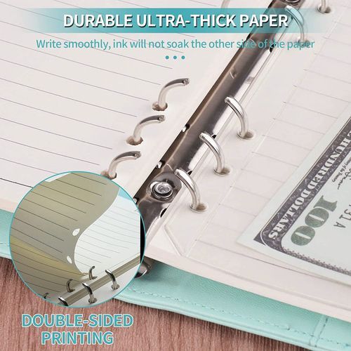 A5 Binder Planner Notebook-5 File Divider,45 Sheets Loose Leaf Paper,160 Neon Page Marker, 2 Calendar Stickers, Binder Pocket A5 Binder Notebook