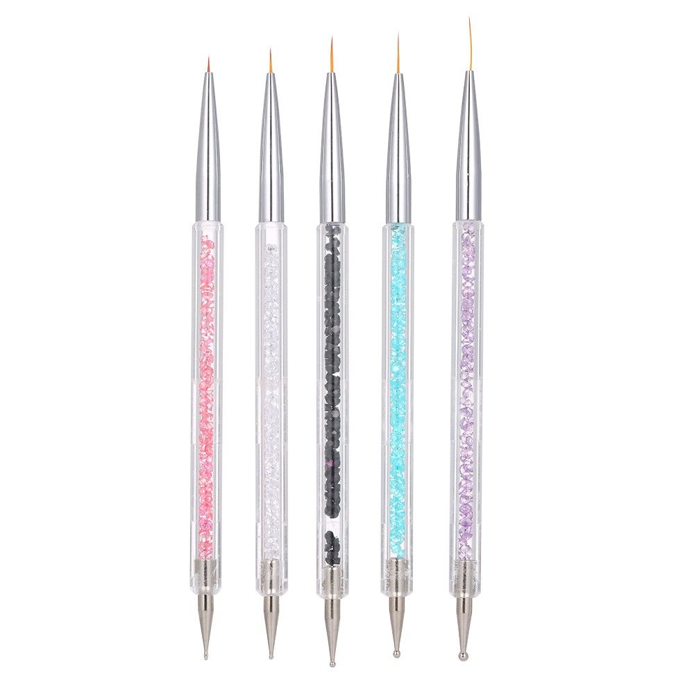 5 PCS Nail Art Liner Pen UV Painting Nail Design Brush Pen Nail Dotting Drawing Pen 5//7/9/11/13mm