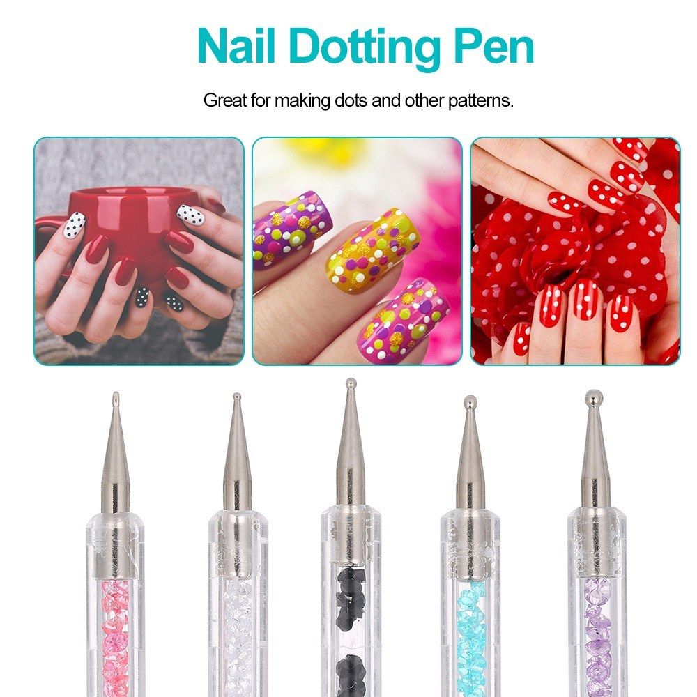 5 PCS Nail Art Liner Pen UV Painting Nail Design Brush Pen Nail Dotting Drawing Pen 5//7/9/11/13mm