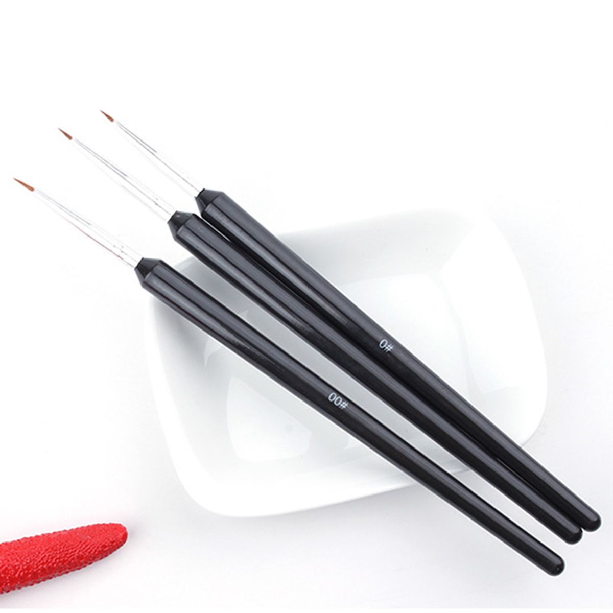 3Pcs Nail Pens Line Drawing Pen Painting Pen Flower Drawing Pen Black Rod Fine Line Drawing Pen DIY Manicure Tools