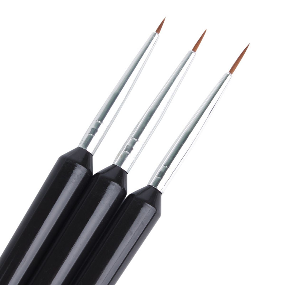 3Pcs Nail Pens Line Drawing Pen Painting Pen Flower Drawing Pen Black Rod Fine Line Drawing Pen DIY Manicure Tools