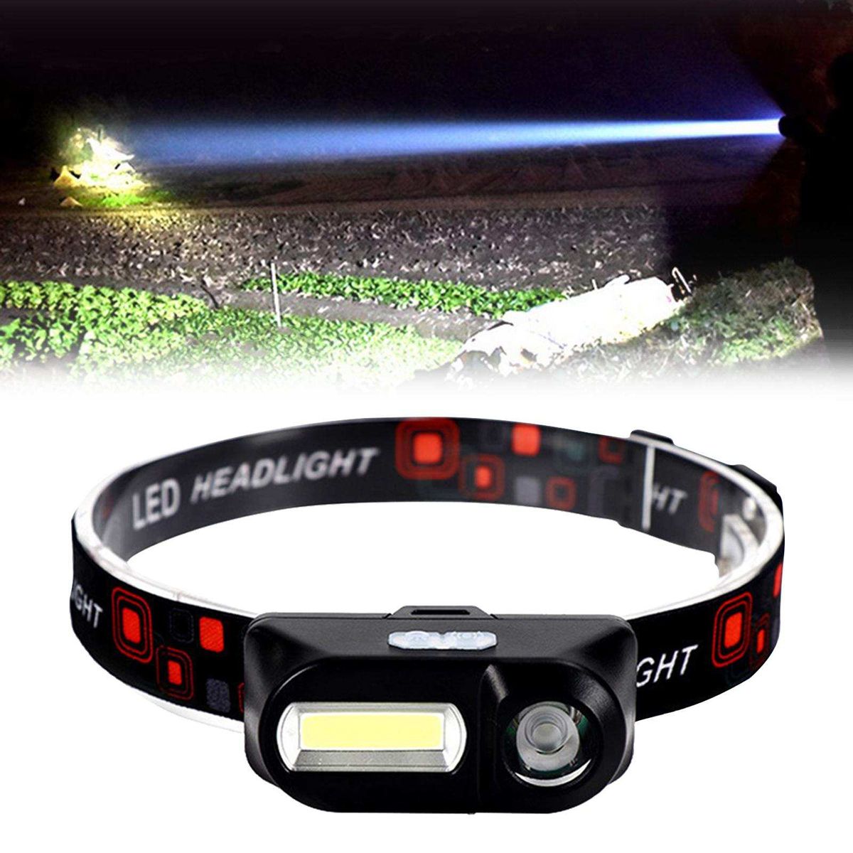 Headlight Waterproof Cycling Head Torch Walking Reading Hiking Work
