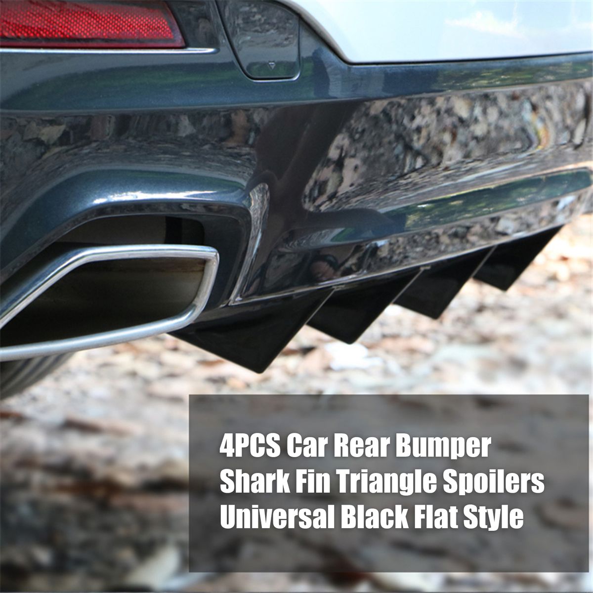 4PCS Car Rear Bumper Shark Fin Triangle Spoilers Universal