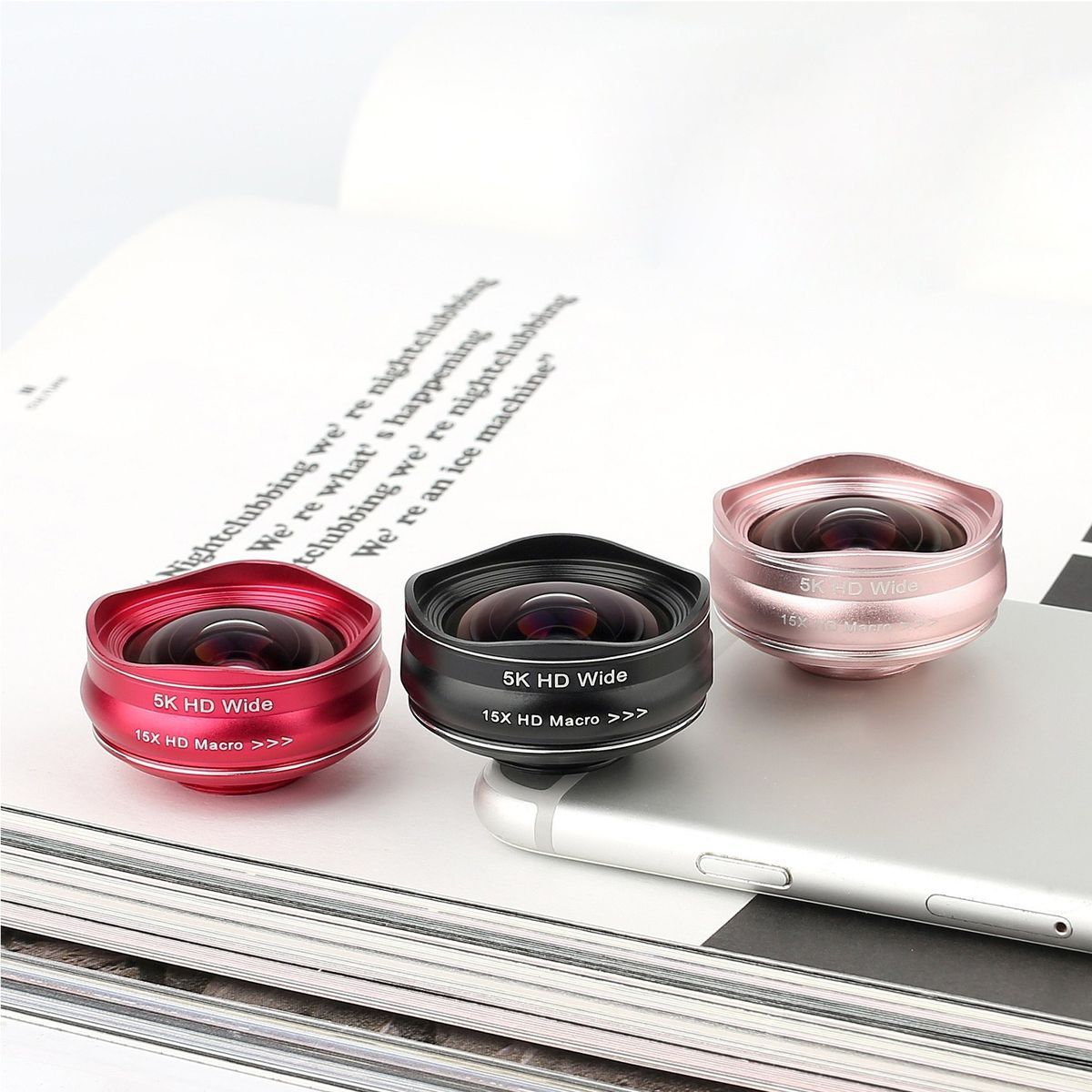 2-in-1 5K HD Smartphone Camera Lens 0.45X Wide-angle + 15X
