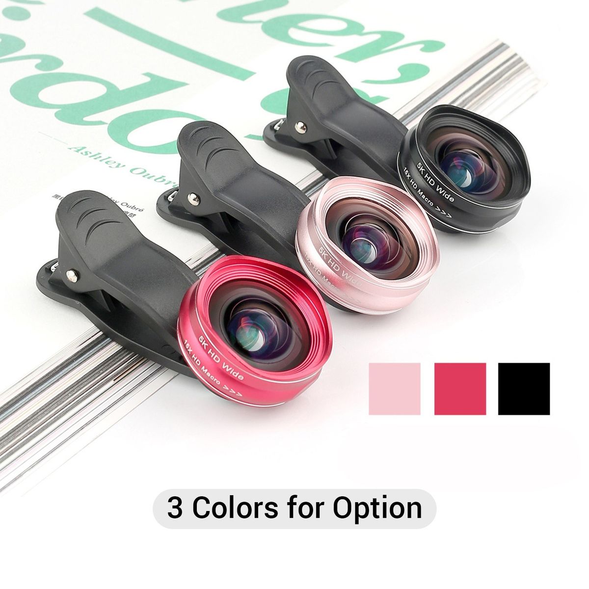 2-in-1 5K HD Smartphone Camera Lens 0.45X Wide-angle + 15X