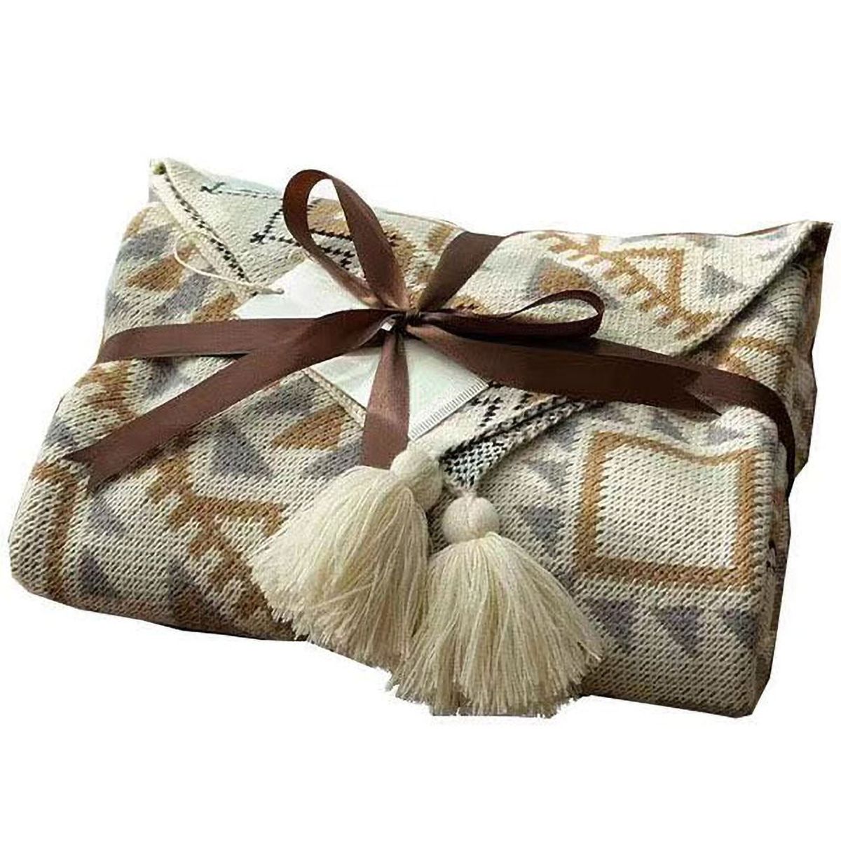 Throw Blanket Decorative Faux Cashmere Textured Blanket