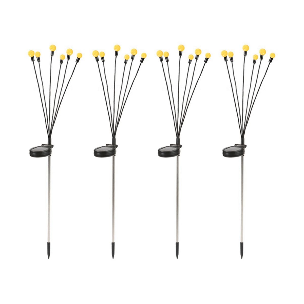 Solar Garden Lights - 4 Pack 12 LED Solar Firefly Lights Sway By Wind Waterproof Solar