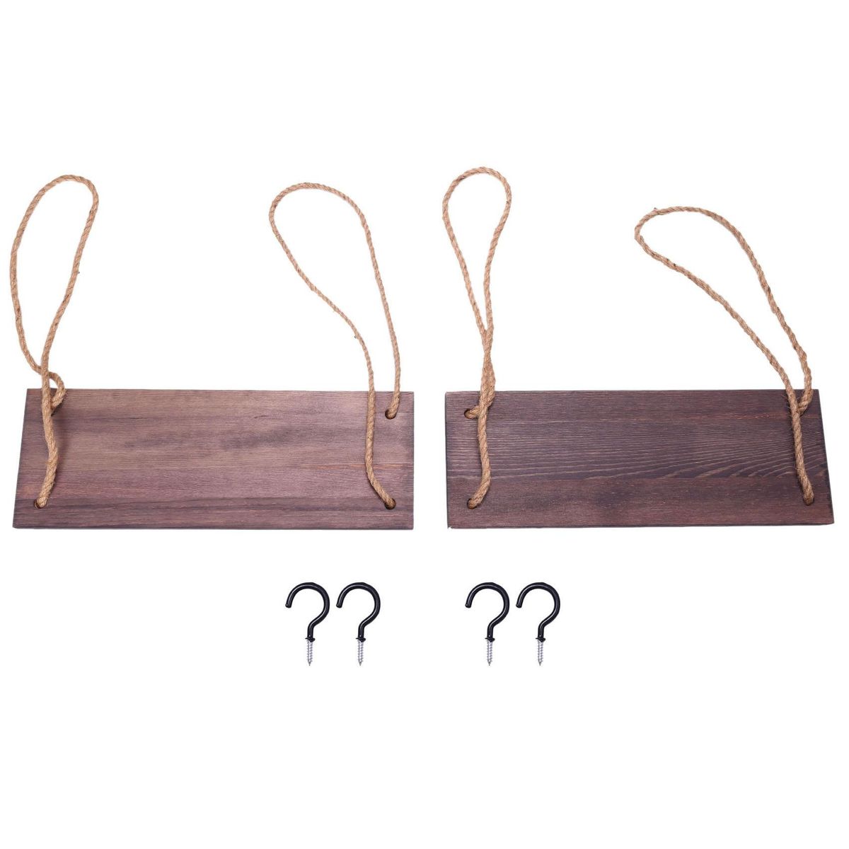 Wood Wall Floating Shelf Rustic Hanging Swing Rope