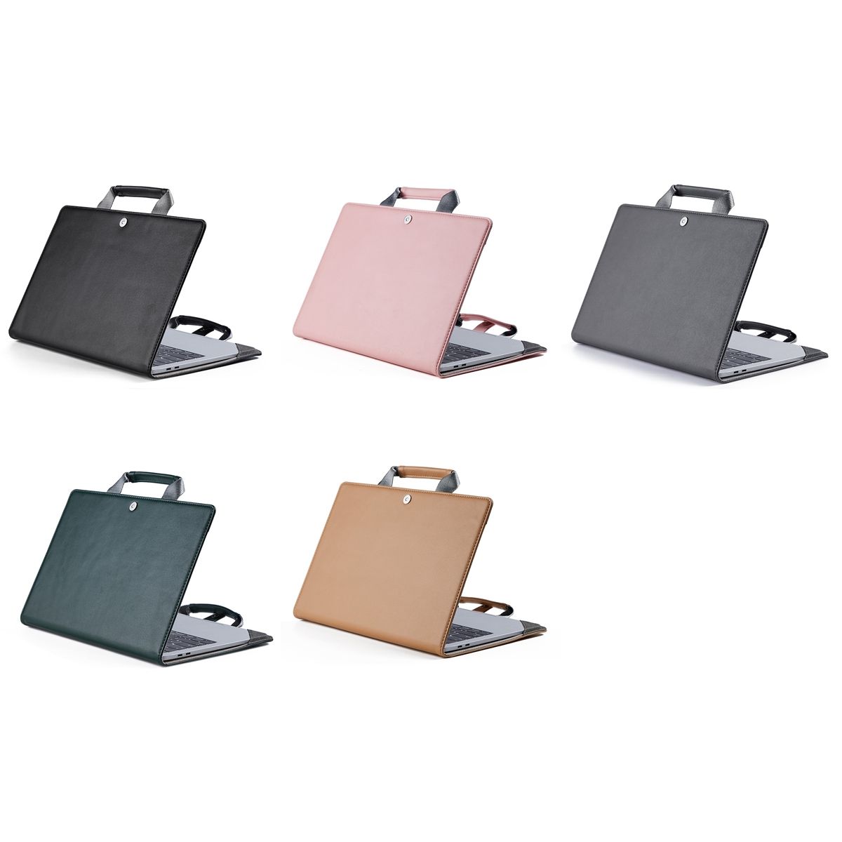 Book Style Laptop Protective Case Handbag For Book 14 Inch(Camel + Power Bag)
